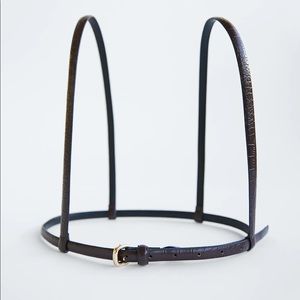 Zara limited edition chocolate brown harness belt